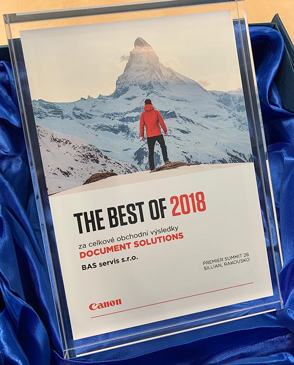 Získali jsme ocenění The Best Of 2018 od společnosti Canon